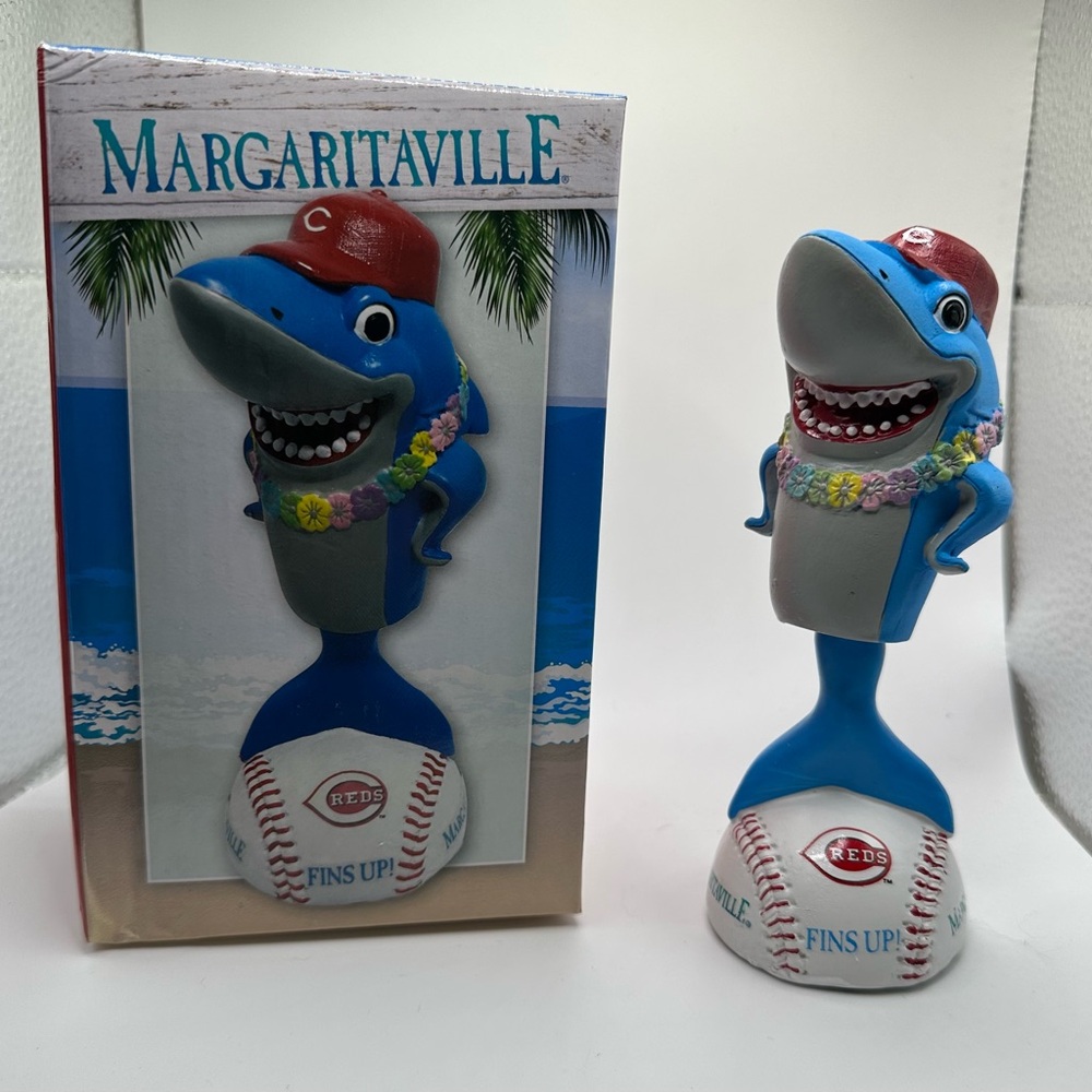 Cincinnati Reds Margaritaville Find Up Shark Bobblehead, New in Box‎